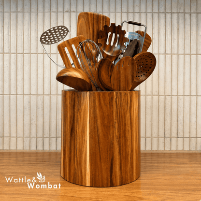 Teak Kitchen Caddy and Spoon Rest