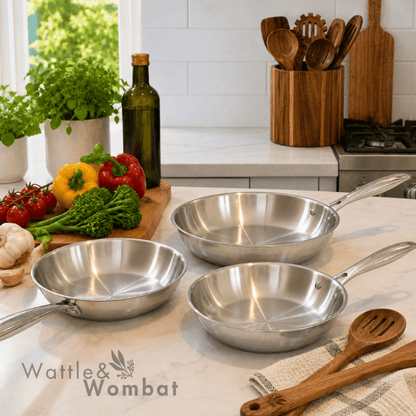 Wattle&Wombat™ Signature Stainless Pan Set