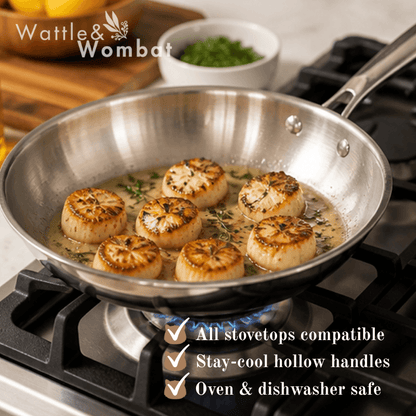 Wattle&Wombat™ Signature Stainless Pan Set
