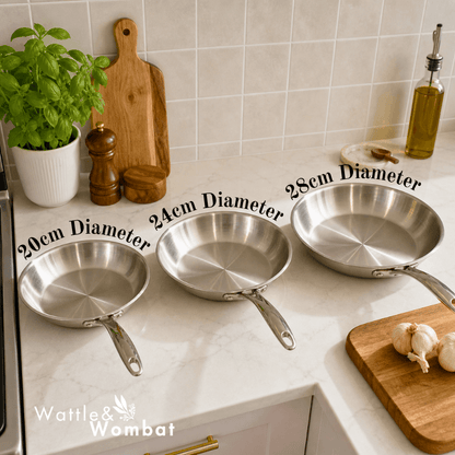 Wattle&Wombat™ Signature Stainless Pan Set