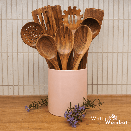 The TeakWood 9™ | Premium Non-Toxic Utensil Set
